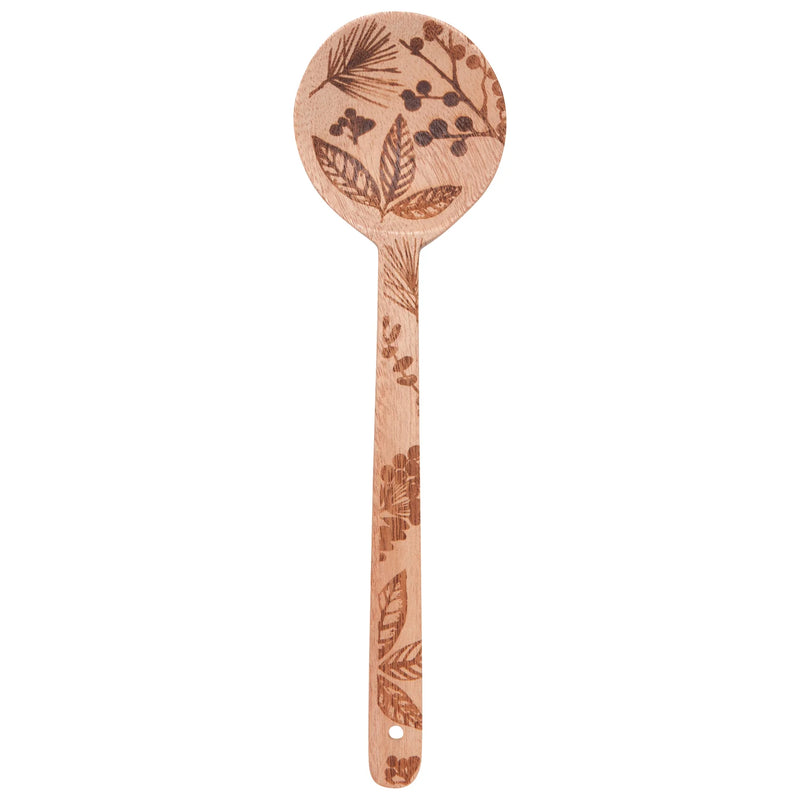 Winterberry Engraved Neem Wood Utensils | Set of 4