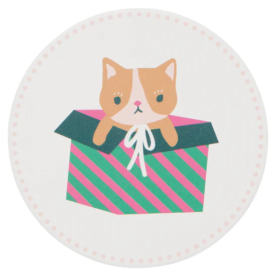 Absorbent Ceramic Coasters | Let it Meow | Set of 4