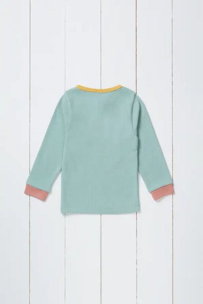 Pistachio Recycled Long Sleeve Waffle Top