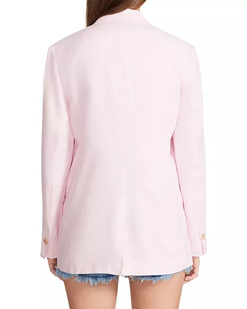 Steve Madden | Linen On The Edge Blazer | pink tulle