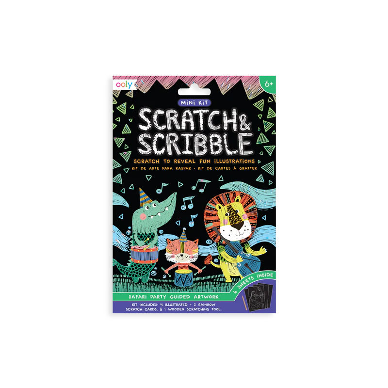 Mini Scratch and Scribble Art Kit - Safari Friends