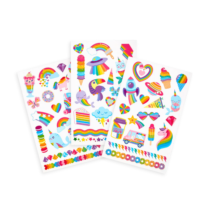Non-Toxic Temporary Glitter Tattoos - Over The Rainbow
