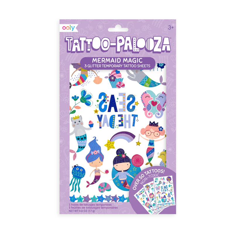 Non-Toxic Temporary Glitter Tattoos - Mermaid Magic