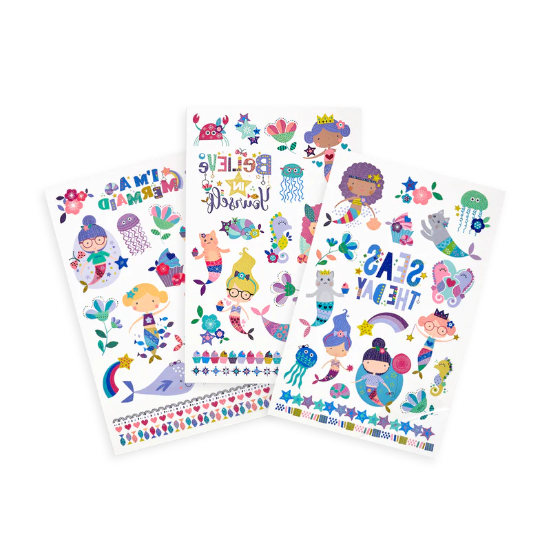 Non-Toxic Temporary Glitter Tattoos - Mermaid Magic