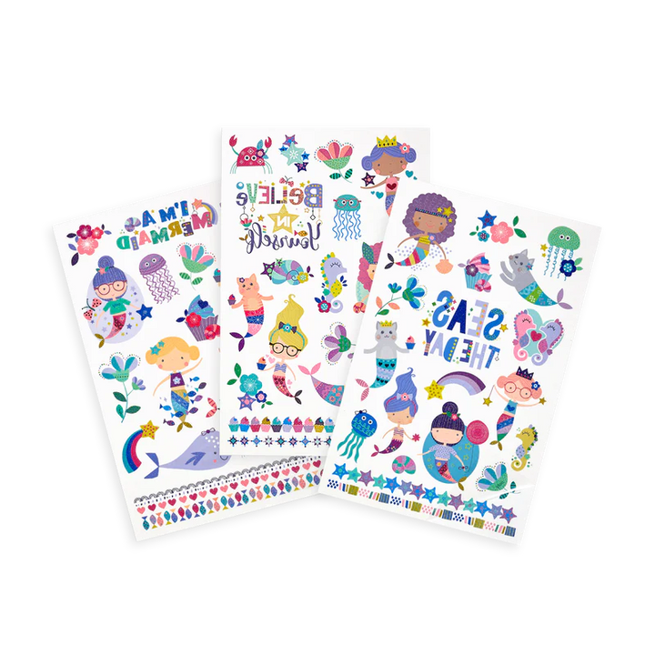 Non-Toxic Temporary Glitter Tattoos - Mermaid Magic
