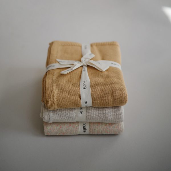 Knitted Textured Dots Baby Blanket | Mustard Melange