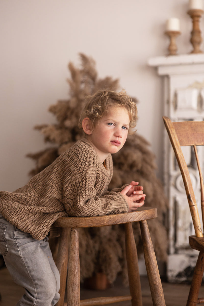 Chunky Knit Sweater | Kids | Taupe