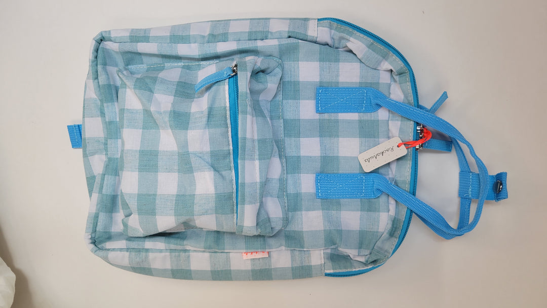 Retro Check Backpack - Blue Green