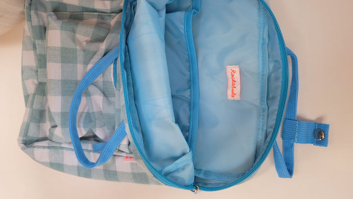 Retro Check Backpack - Blue Green