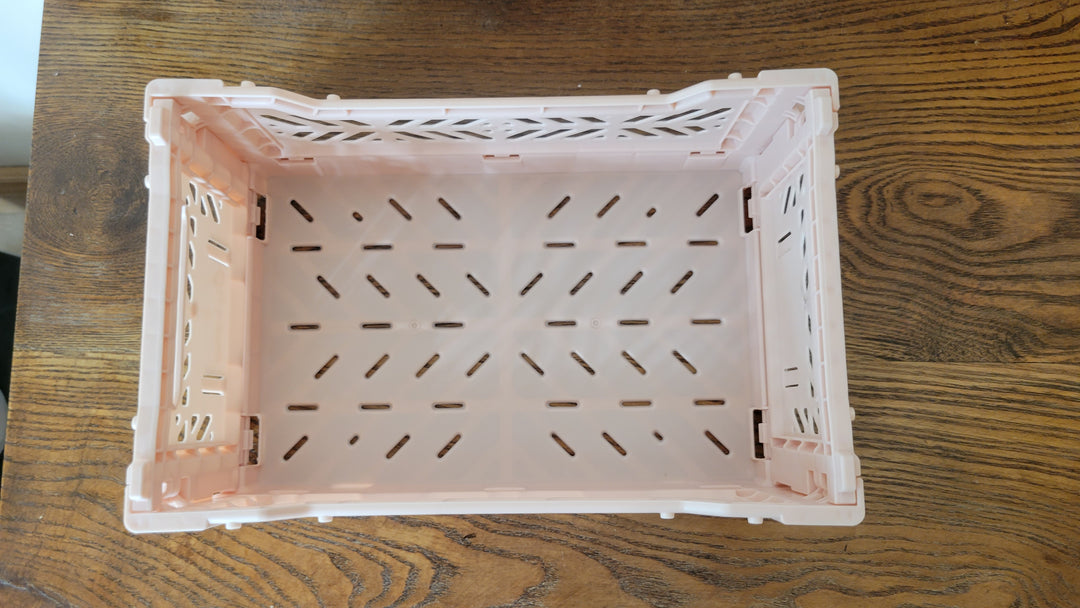 Foldable Crate - Pale Pink