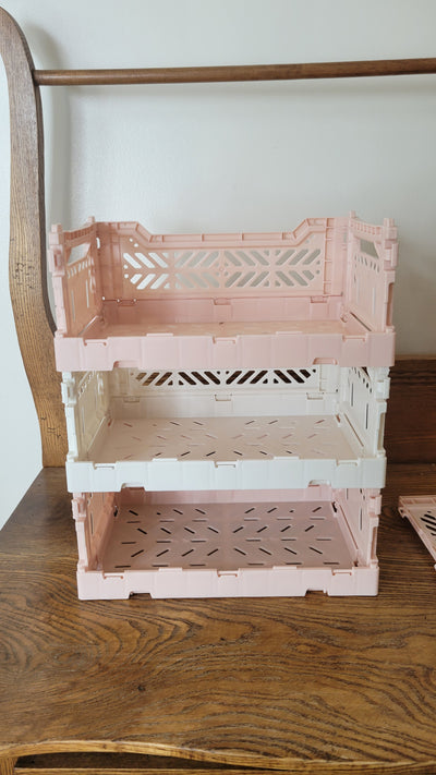 Foldable Crate - Pale Pink