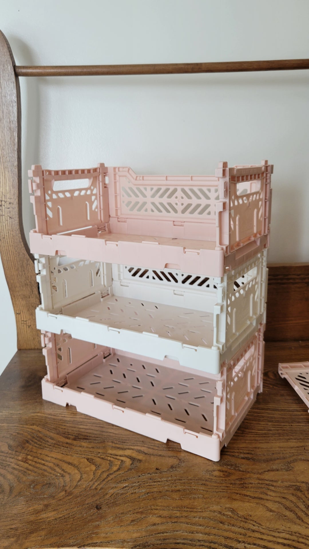 Foldable Crate - Pale Pink