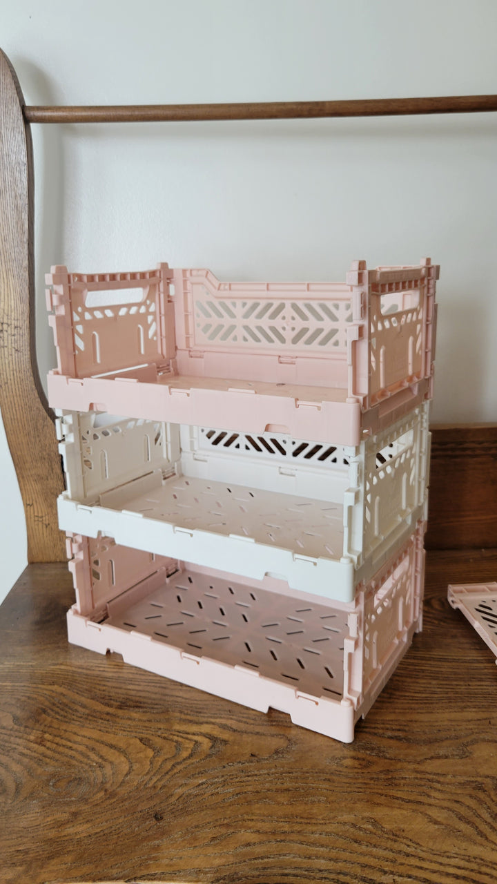 Foldable Crate - Pale Pink