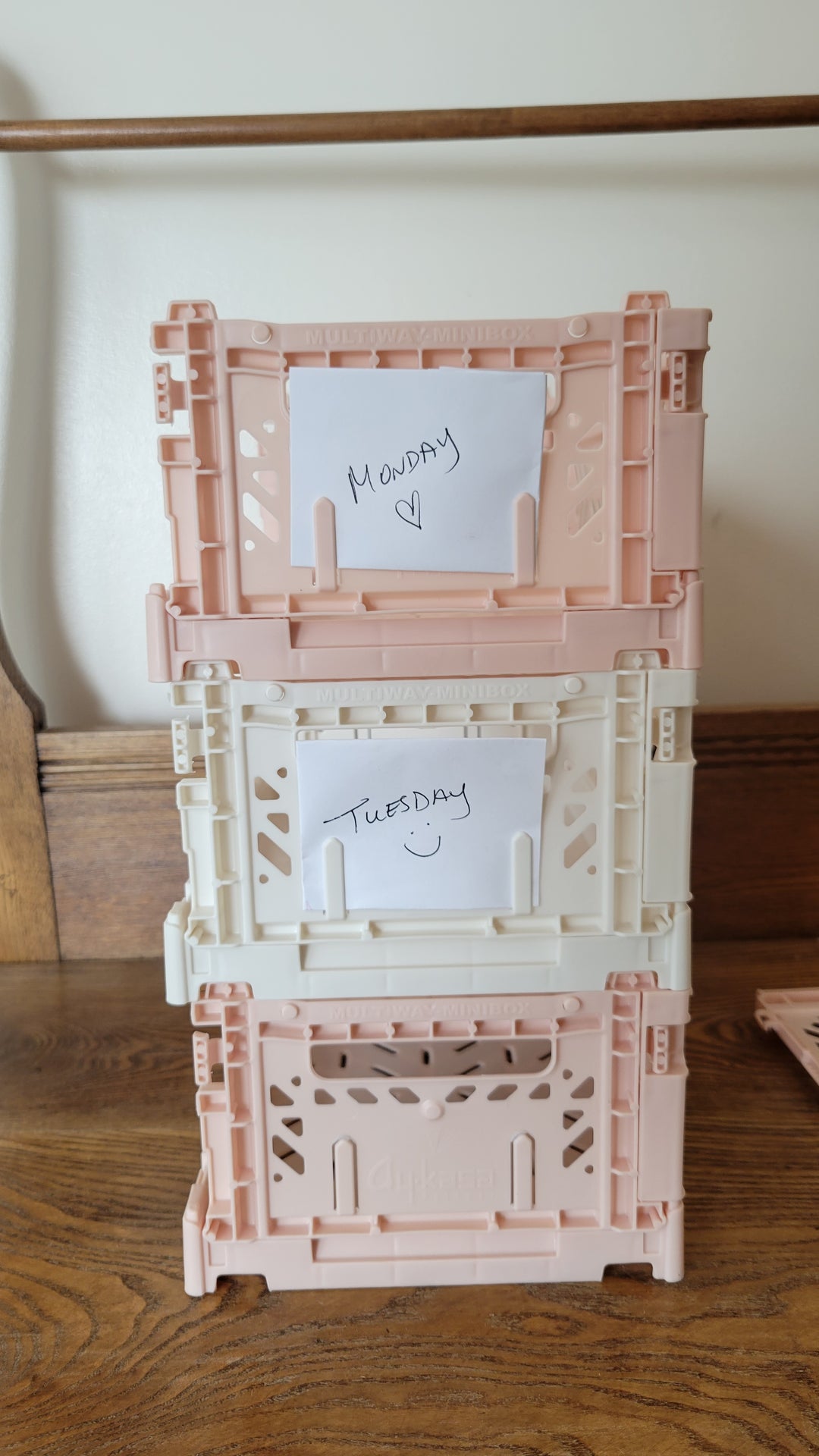 Foldable Crate - Pale Pink