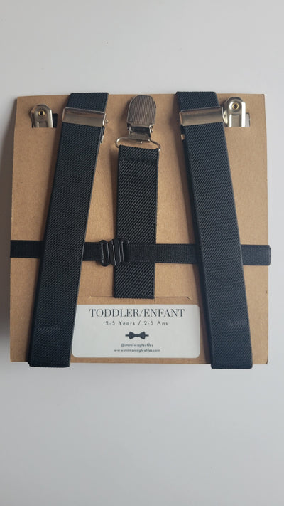 Mini Swag Black Bow Tie & Suspenders | Baby 0-2