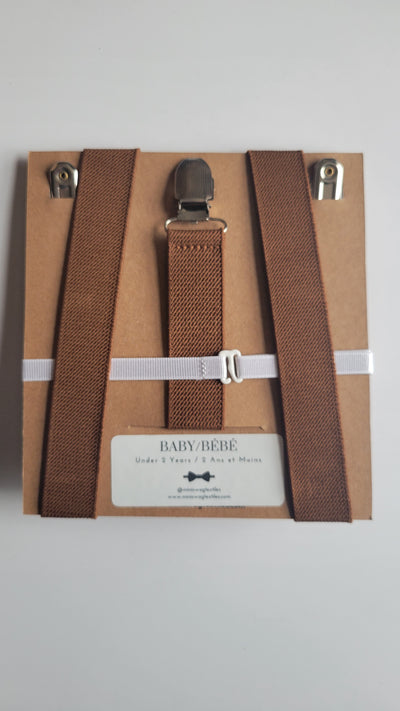 Mini Swag Coffee Bow Tie & Suspenders | Baby 0-2