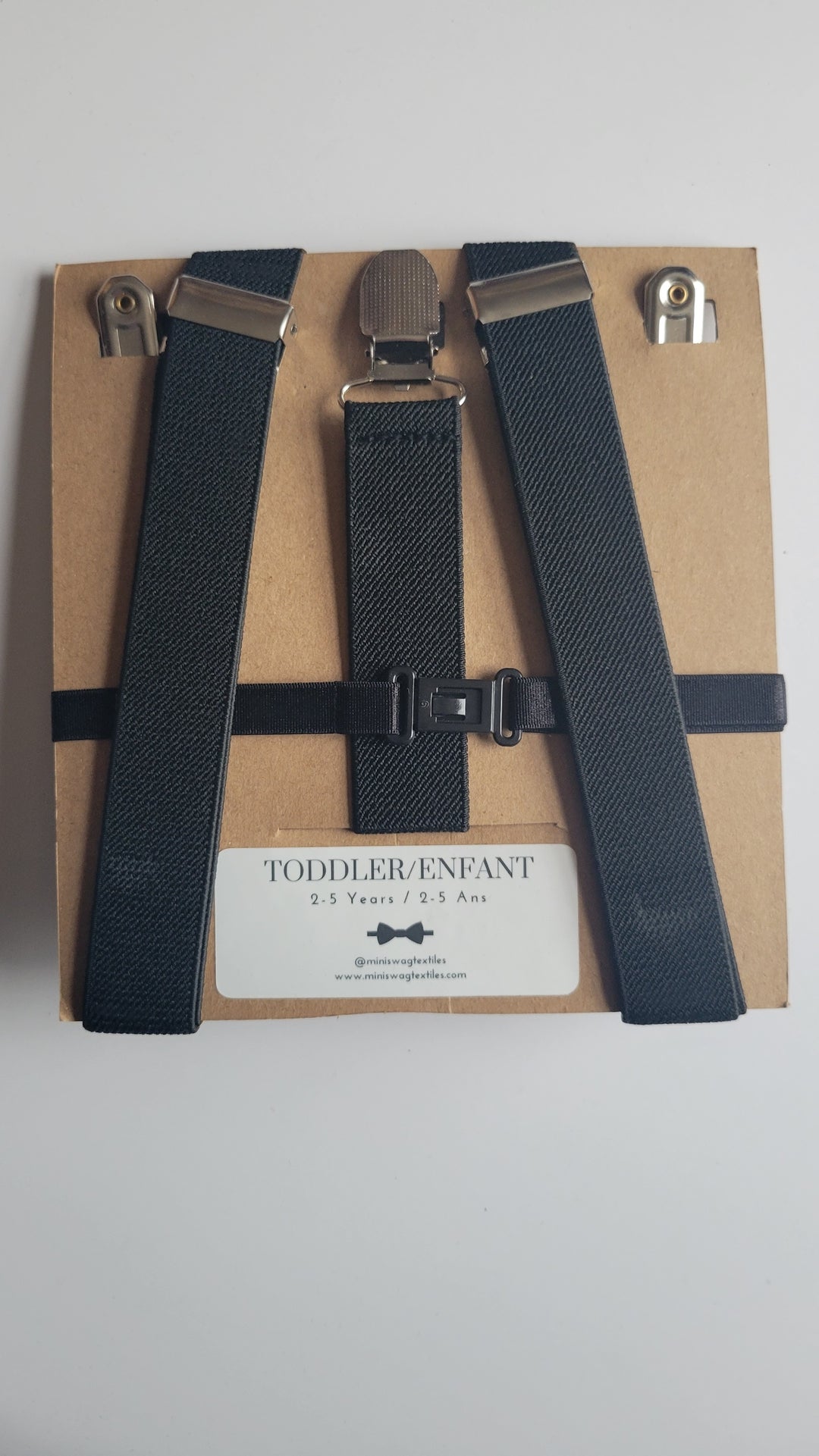 Mini Swag Black/Buffalo Plaid Bow Tie & Suspenders | Toddler 2-5