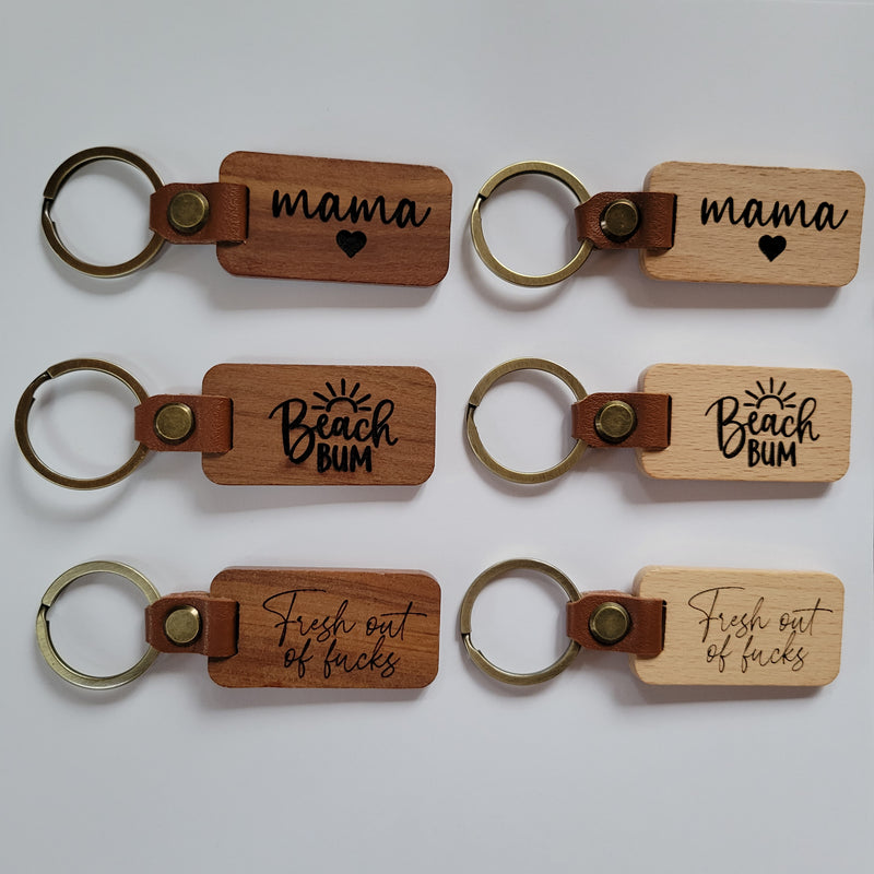 Wood & Leather Keychains