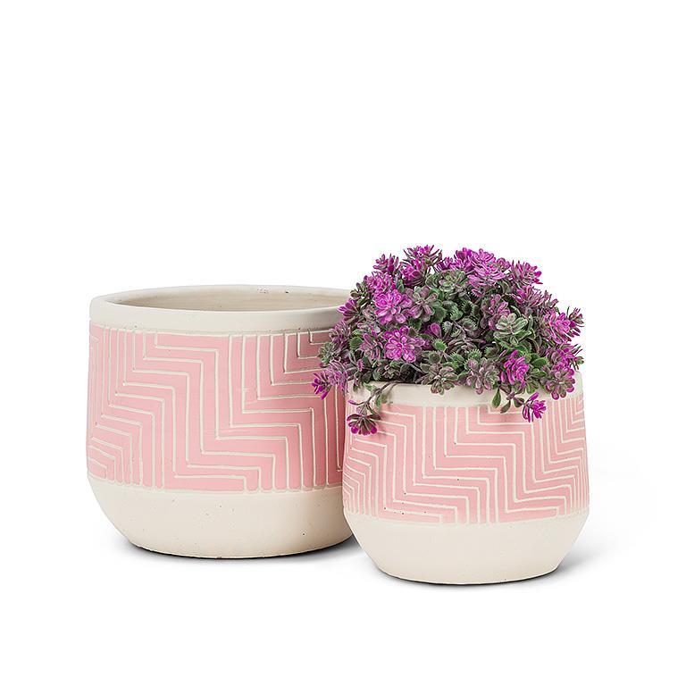 Small Etched Planter - Pink