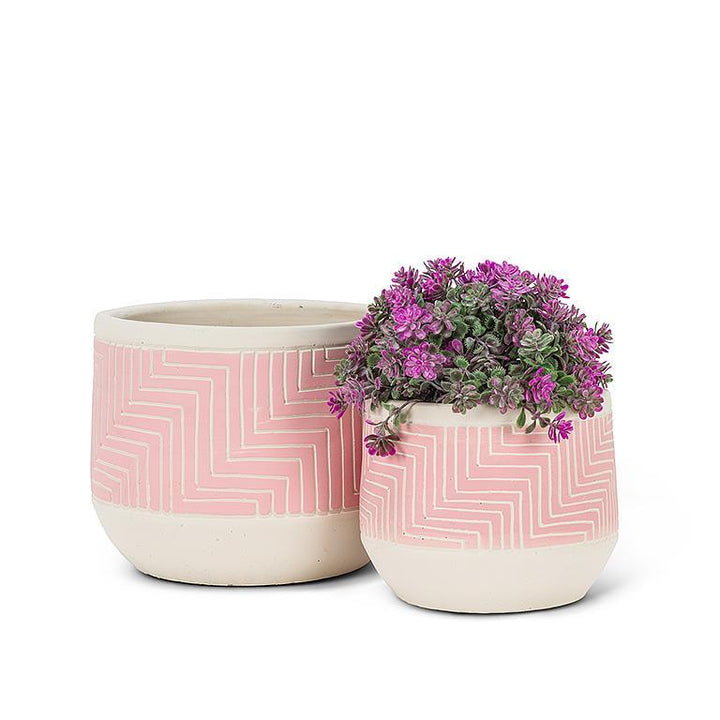 Small Etched Planter - Pink