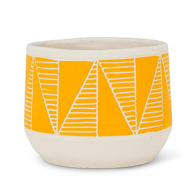 Large Etched Planter - Yellow