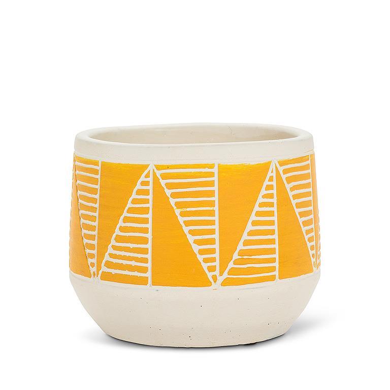 Small Etched Planter - Yellow