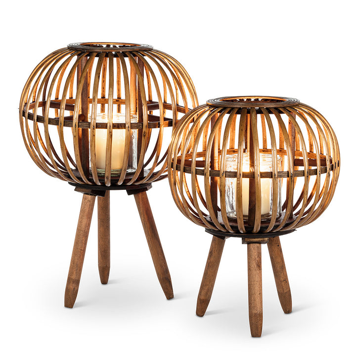 Globe Tripod Rattan Lantern