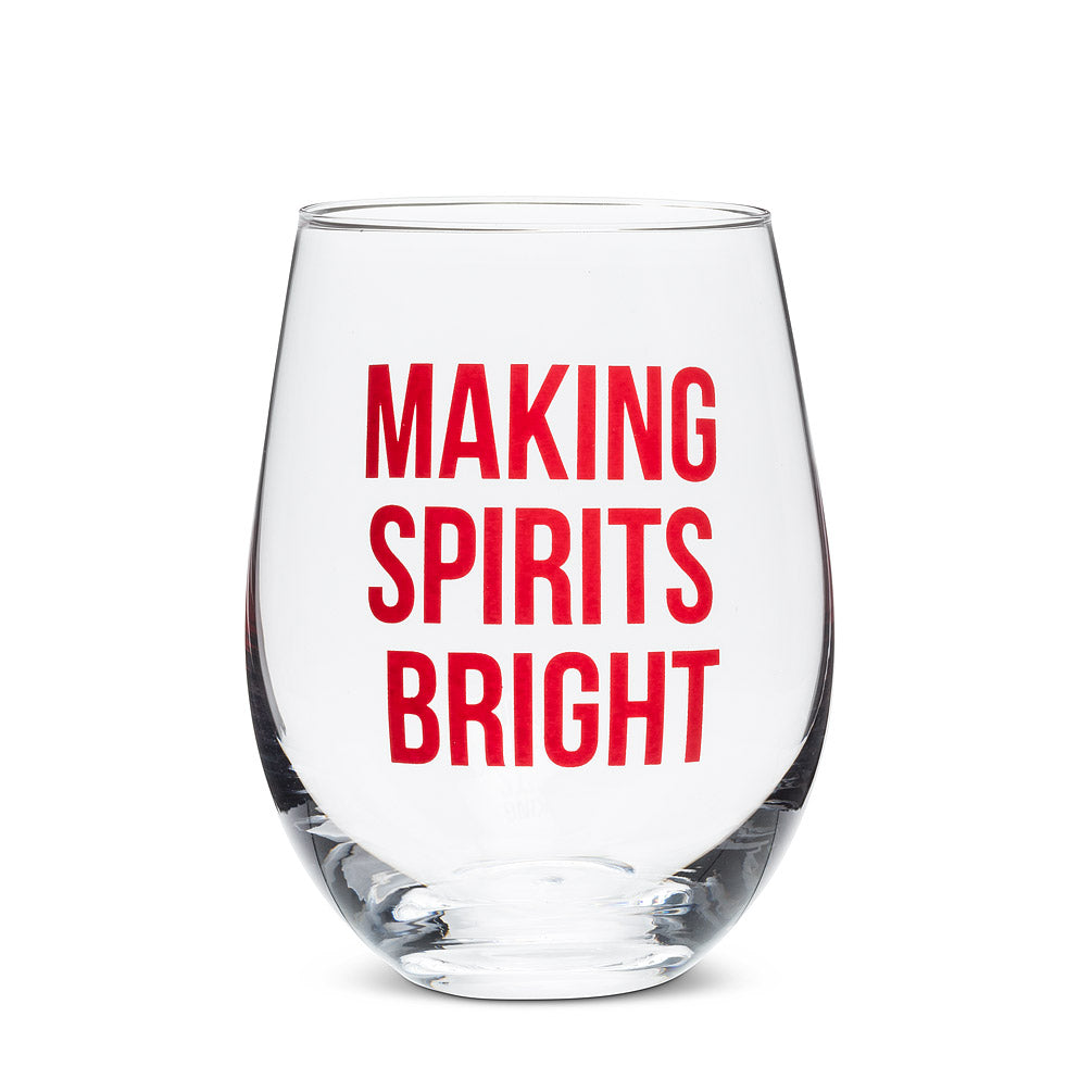 Making Spirits Bright Stemless Wine Glass