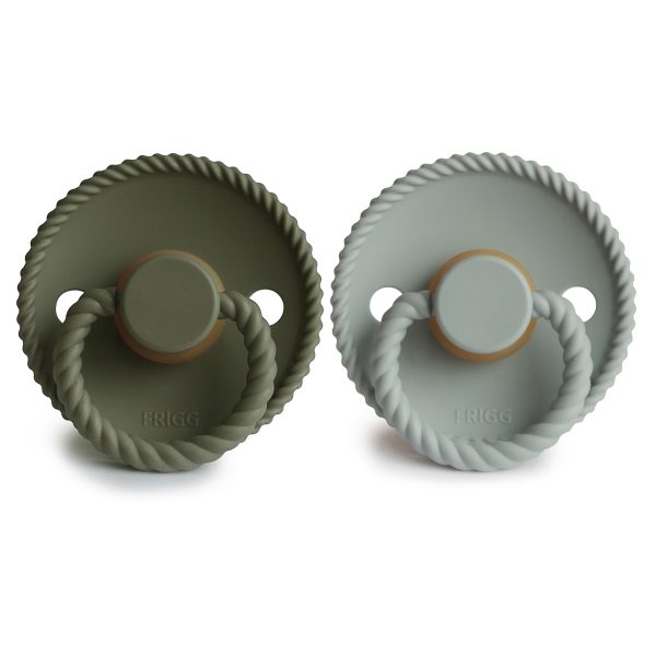 2 Pack - FRIGG Rope Natural Rubber Baby Pacifier | 3 Colour Combinations