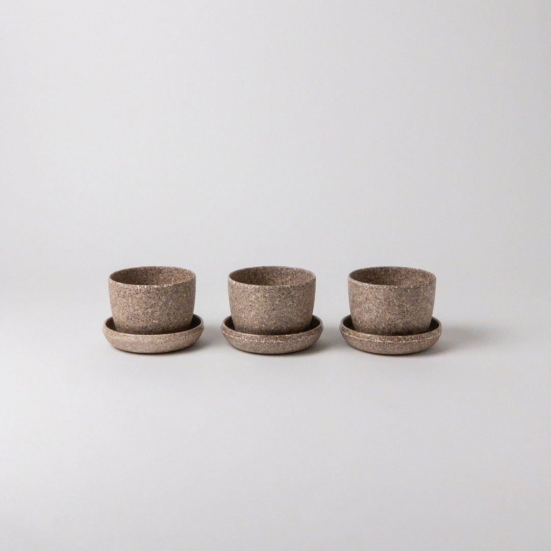 Mini Planter Trio Set, Bamboo Fibre - RICE HUSK