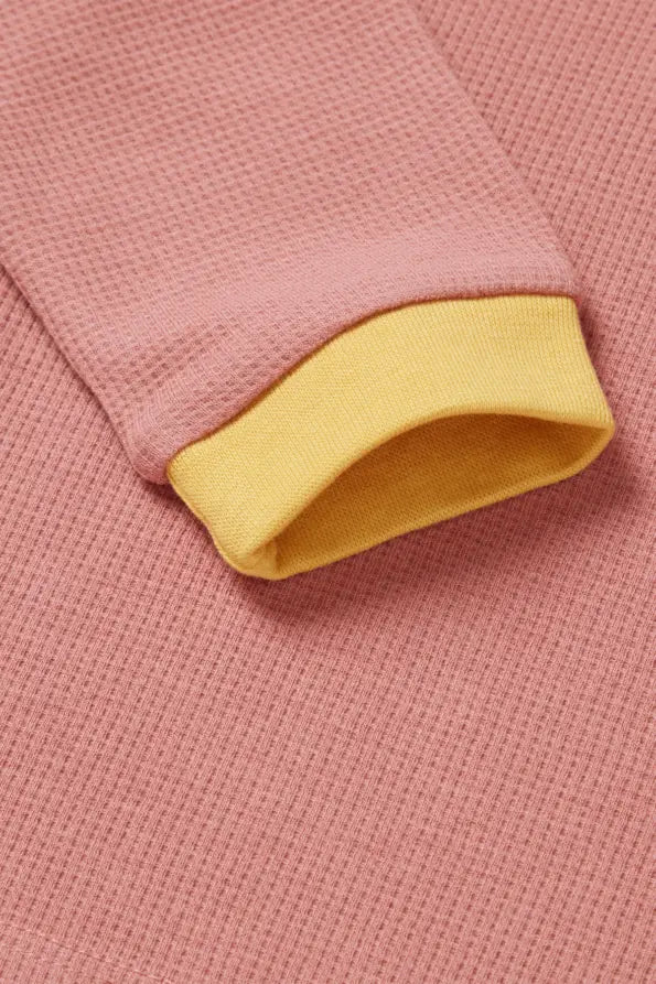 Rose Recycled Long Sleeve Waffle Top
