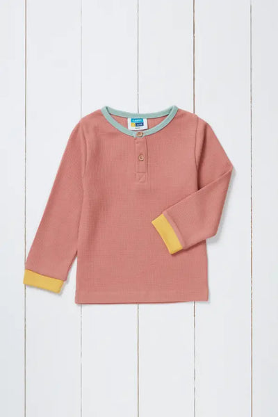 Rose Recycled Long Sleeve Waffle Top