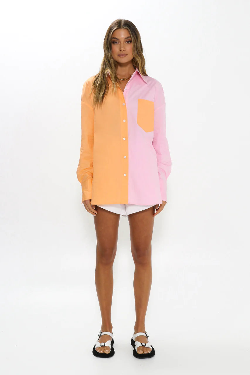 MADISON THE LABEL - April Shirt | Pink/Orange