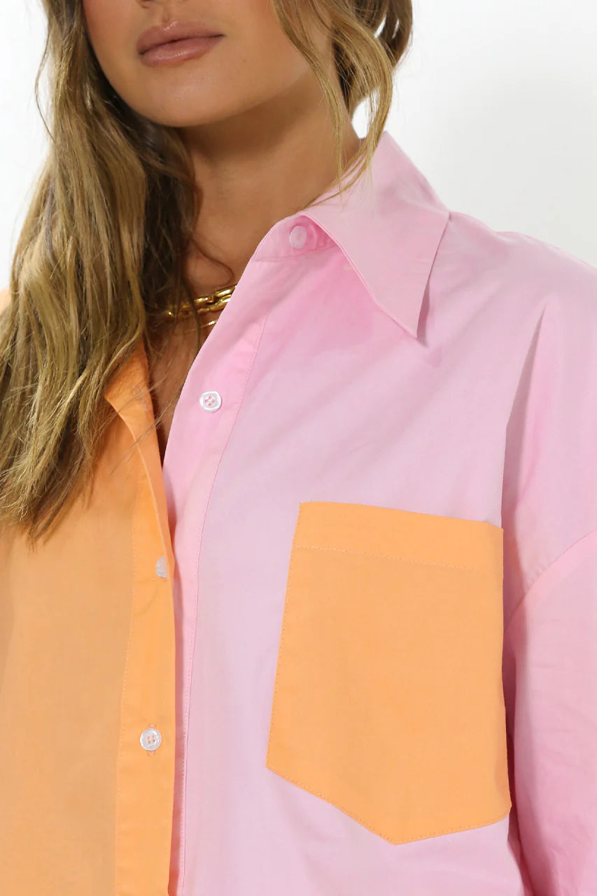 MADISON THE LABEL - April Shirt | Pink/Orange