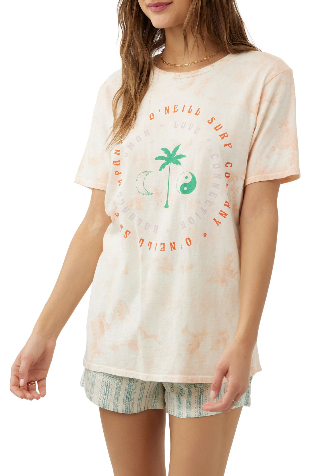 O'NEILL Ladies Be Nice Tee - Peach Tie Dye