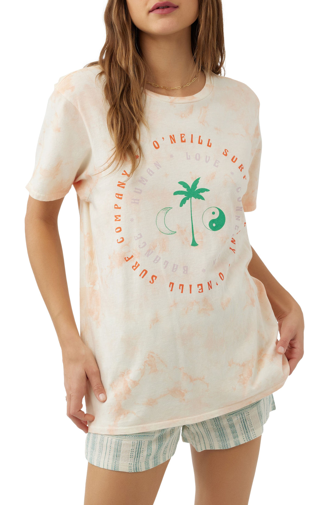 O'NEILL Ladies Be Nice Tee - Peach Tie Dye