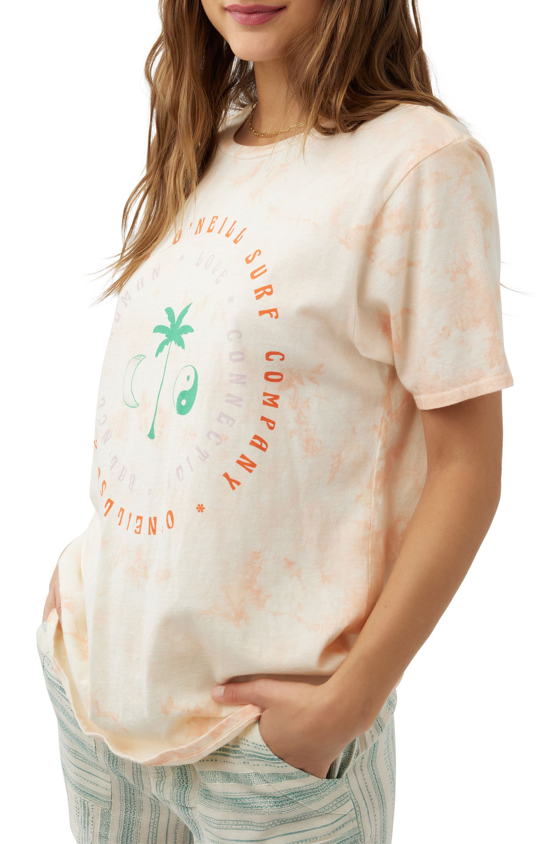 O'NEILL Ladies Be Nice Tee - Peach Tie Dye