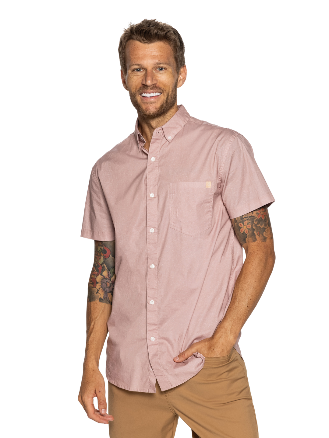 TeamLTD | Men's Fleck Button Up - Rose