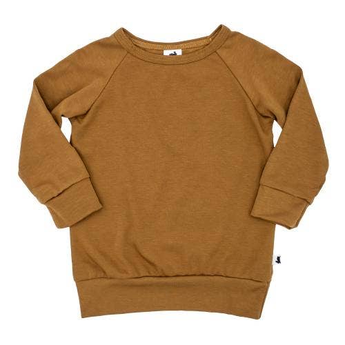 Kid's Bamboo/Cotton Long Sleeved Pullover - Umber