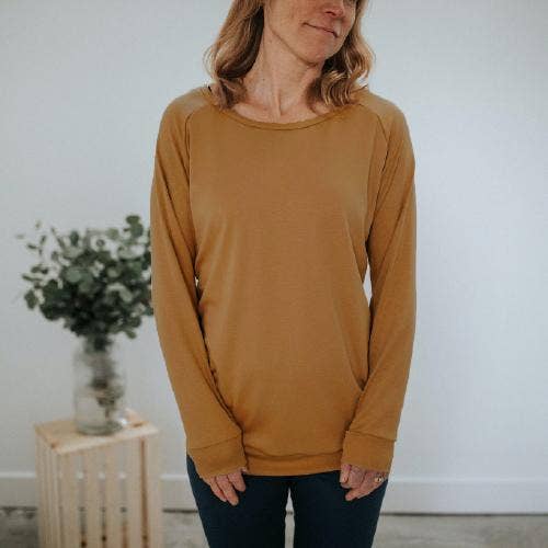 Womens Bamboo/Cotton Pullover - Umber