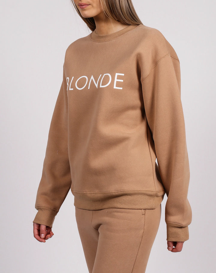BRUNETTE THE LABEL | "BLONDE" Classic Crew Neck | Caramel Sundae