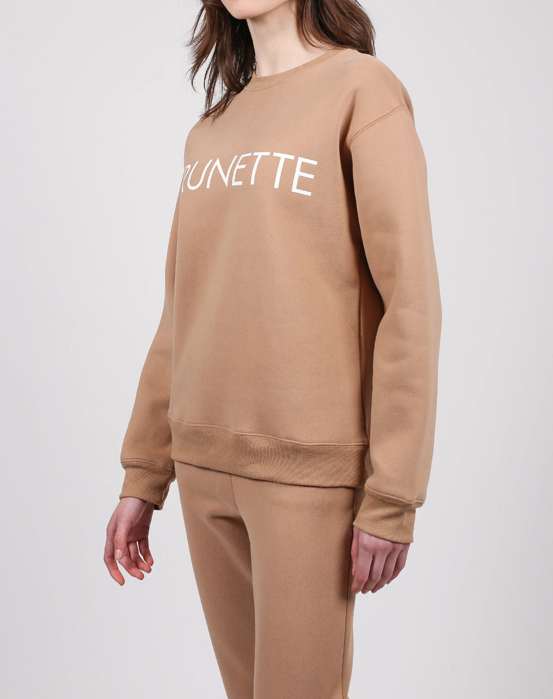 BRUNETTE THE LABEL | "BRUNETTE" Classic Crew Neck | Caramel Sundae