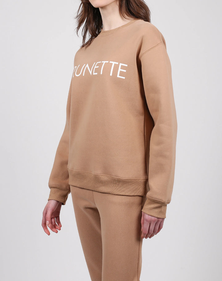 BRUNETTE THE LABEL | "BRUNETTE" Classic Crew Neck | Caramel Sundae