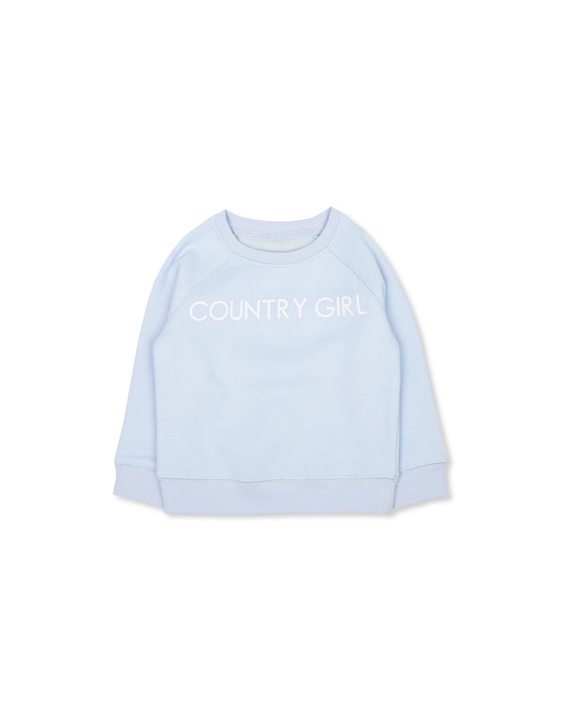 The "COUNTRY GIRL" Little Babes Core Crew Sweatshirt | Summer Sky