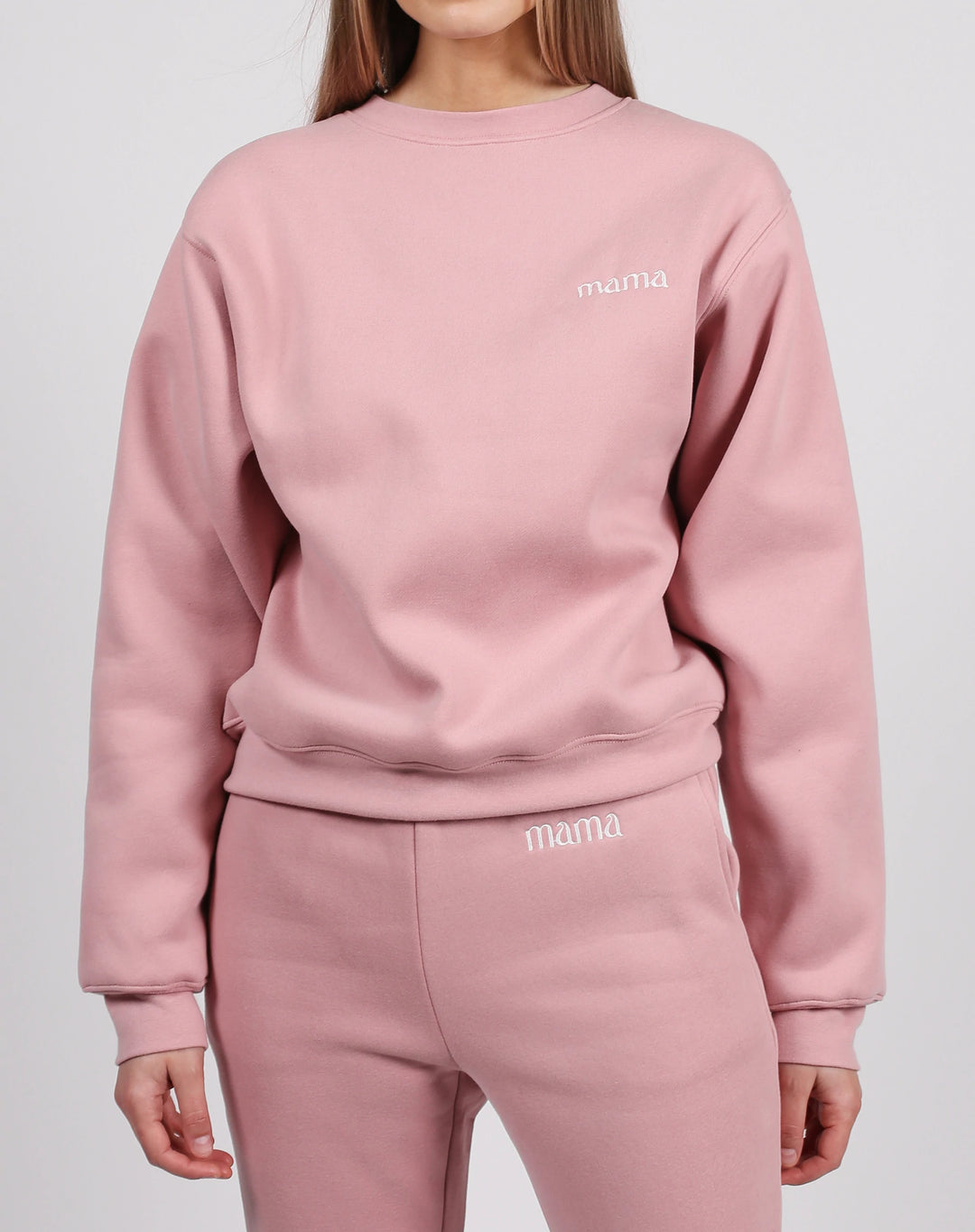 BRUNETTE THE LABEL |  "MAMA" Best Friend Crew Neck Sweatshirt | Misty Mauve