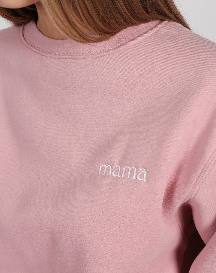 BRUNETTE THE LABEL |  "MAMA" Best Friend Crew Neck Sweatshirt | Misty Mauve