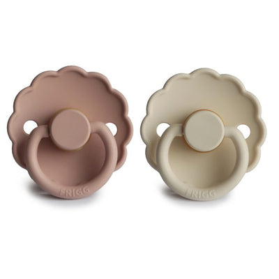FRIGG Daisy Natural Rubber Baby Pacifier (Blush/Cream) | 6-18 Months