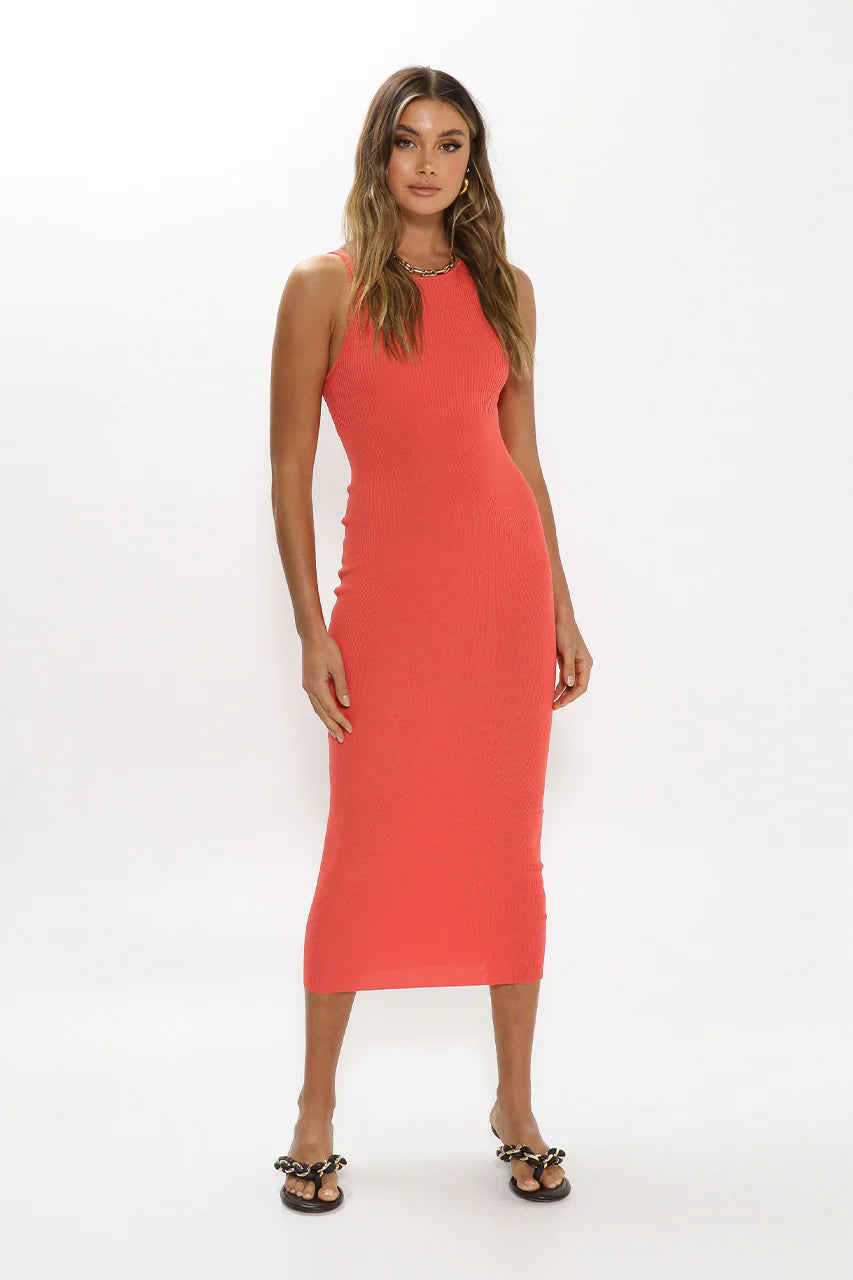 MADISON THE LABEL - Devon Knit Midi Dress | Melon