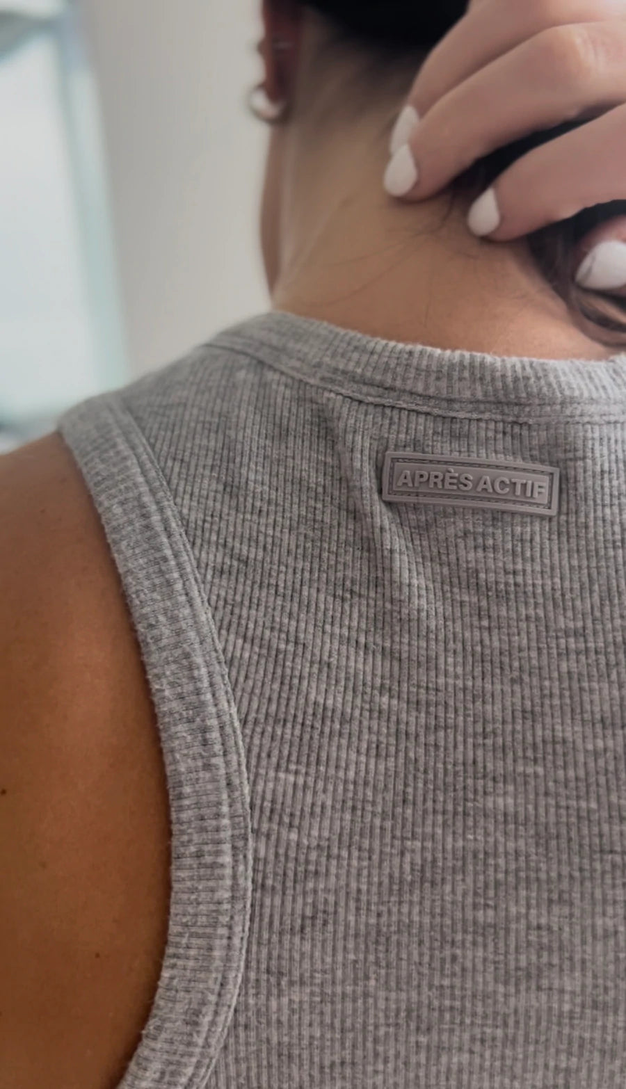 Essential Ribbed Crop Tank - Cloud