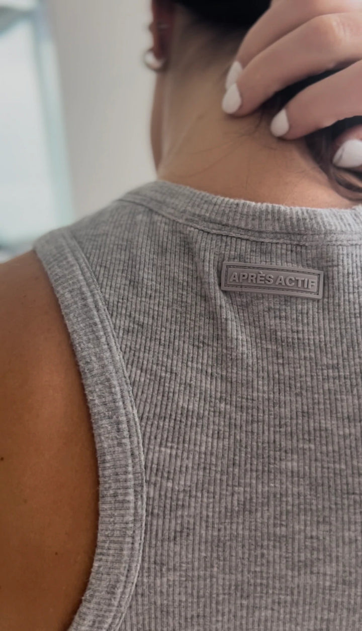Essential Ribbed Crop Tank - Cloud